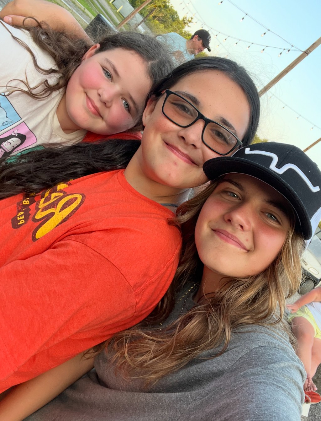 Kids taking a photo together at Thousand Trails in St. Clair Michigan.